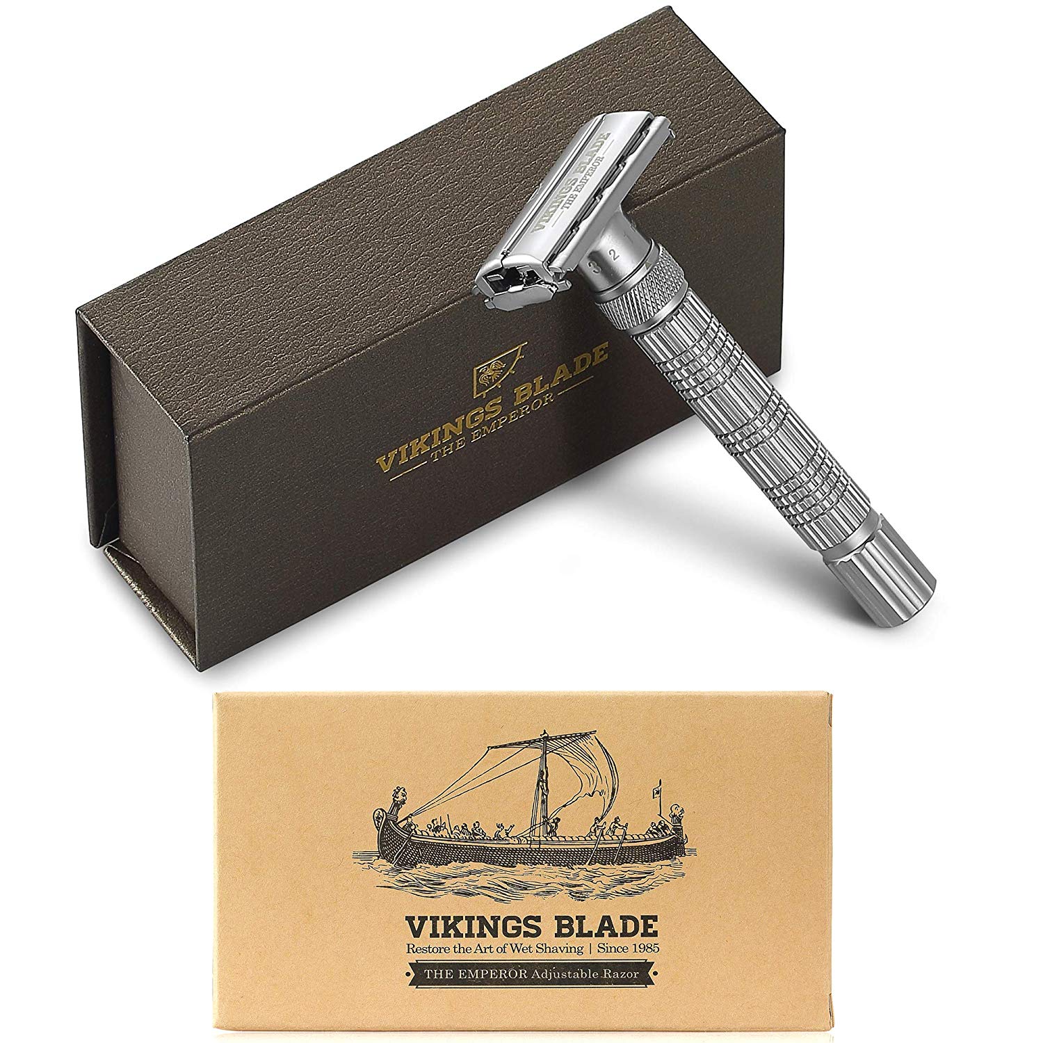 Viking's Blade Emperor Rasoio di Sicurezza Regolabile Ottone 134 g