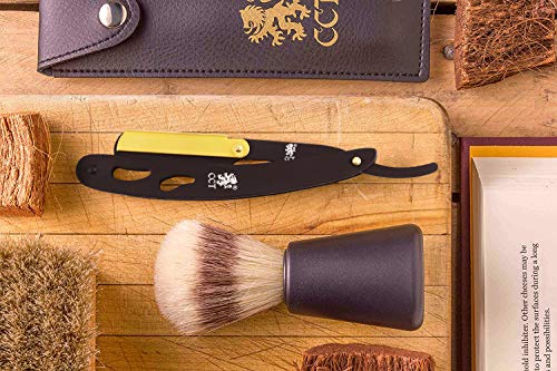 The Cambridge Cutthroat rasoio a mano libera nero oro acciaio