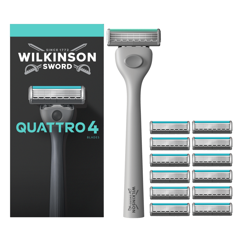 Wilkinson Quattro Rasoio Uomo 4 Lame con Aloe Vera