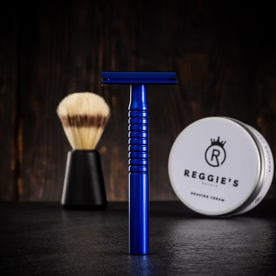Reggie's Jupiter Aluminium rasoio sicurezza set nero 12pz