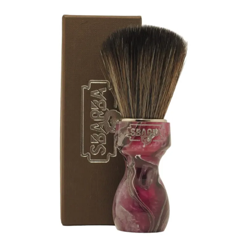 Sbarba Elegante Pennello da Barba Magenta Sintetico