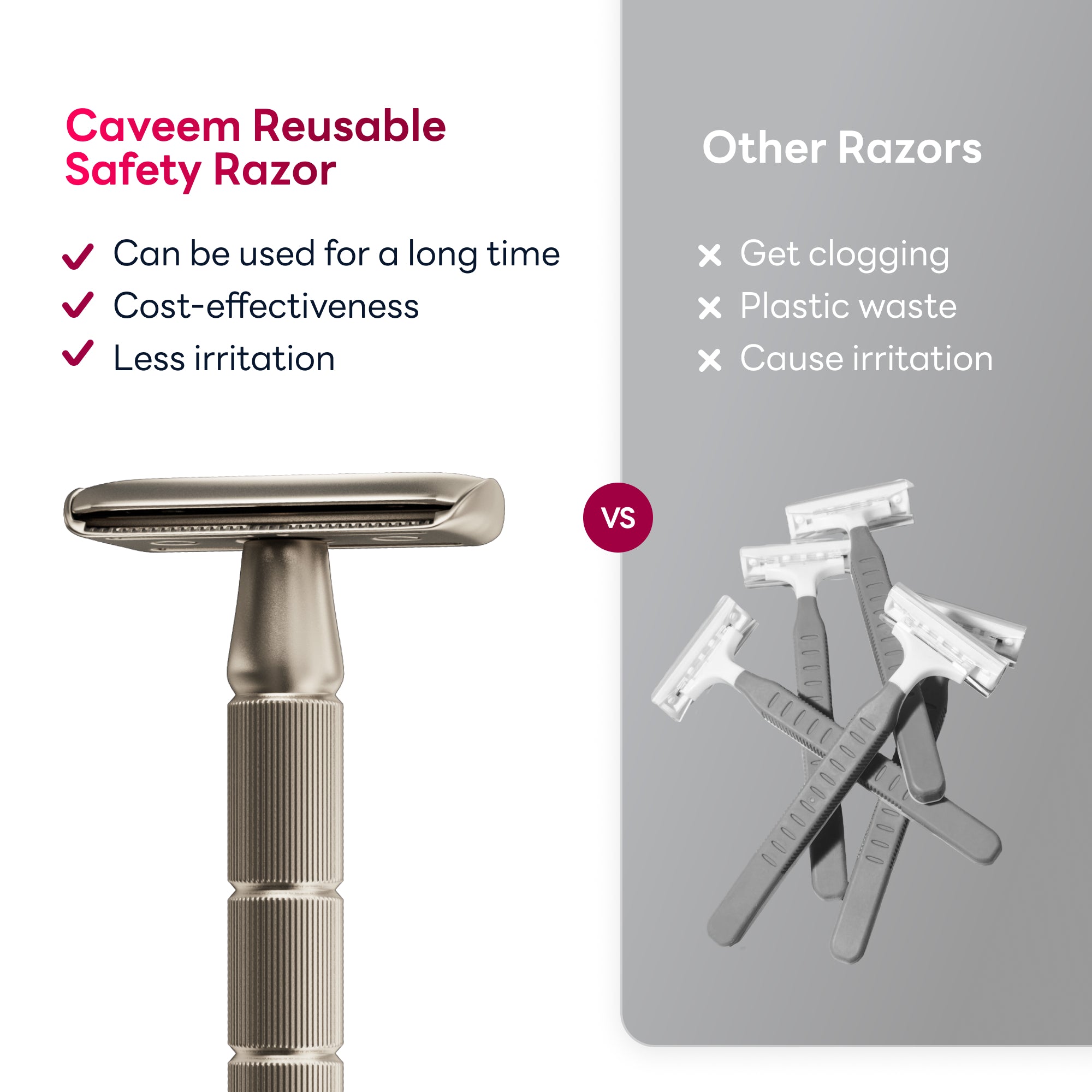 Caveem Shaving rasoio sicurezza champagne 5 lamette