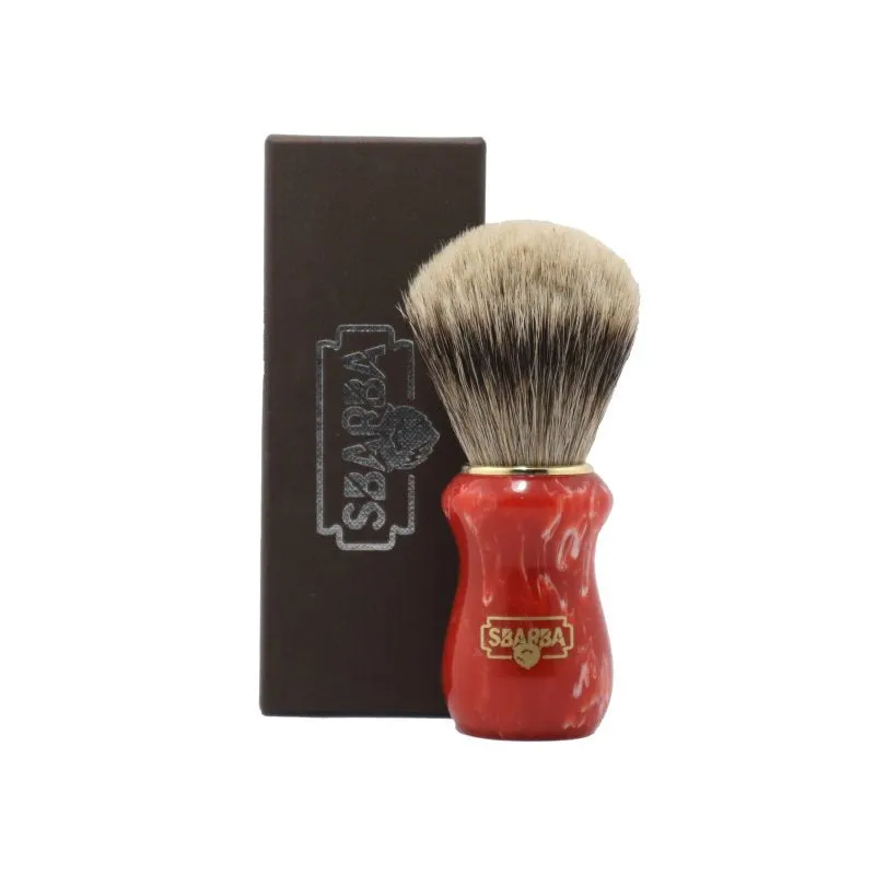 Sbarba Classico Rosso Corallo pennello barba tasso misto 27mm