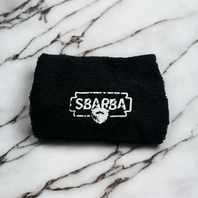 Sbarba salvietta da barba in cotone nero 30x50 cm