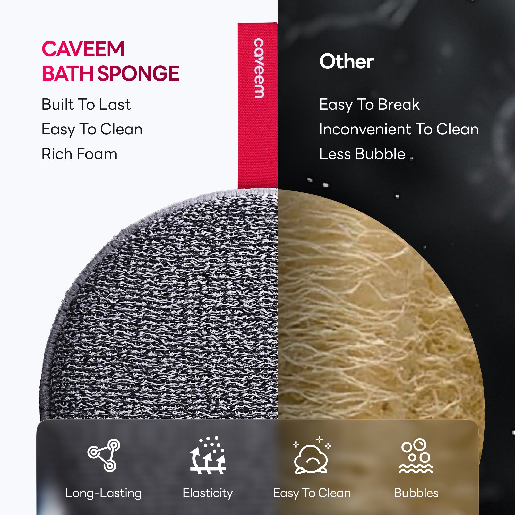 Caveem Bathing Buffer Spugna Esfoliante Corpo Leggera