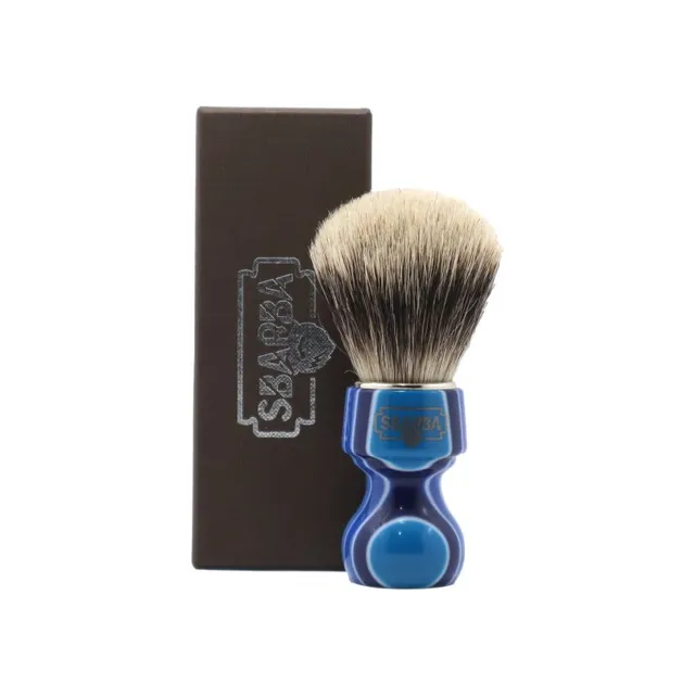 Sbarba Nobile Blu Sfumato pennello barba tasso Two Band 27mm