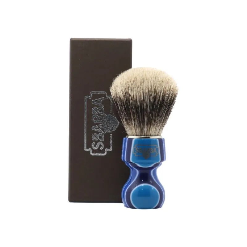 Sbarba Nobile Blu Sfumato pennello barba tasso Two Band 27mm